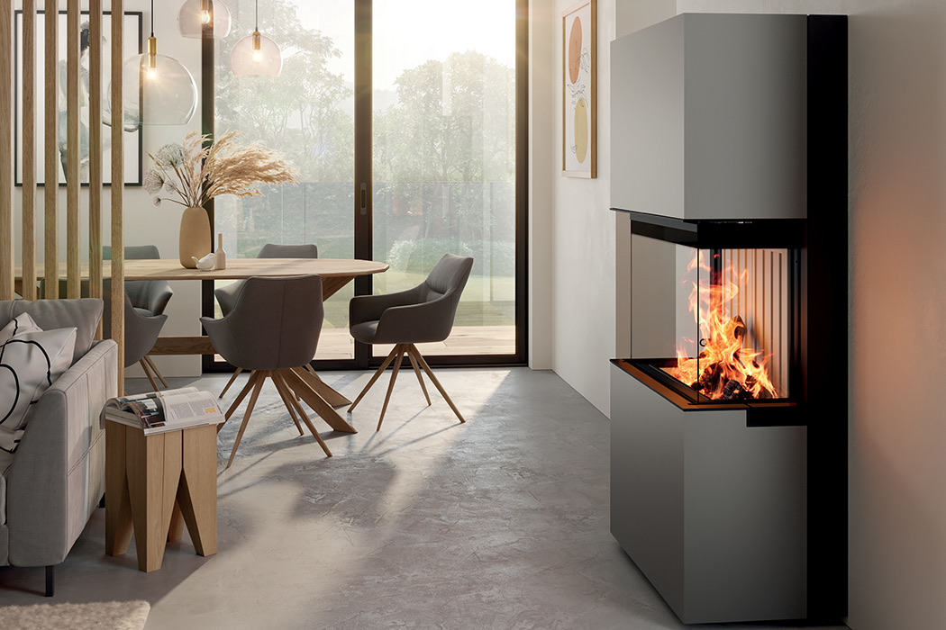 Spartherm Lean Saphir architectural fireplace in a modern interior