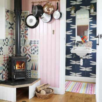 Hobbit small wood burning stove installed in a shepherds hut 2 - hotboxstoves.co.uk