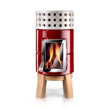 La Castellamonte Round Stack Wood red - hotboxstoves.co.uk
