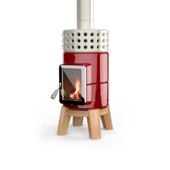 La Castellamonte Round Stack Wood red side size 1 - hotboxstoves.co.uk