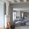 La Castellamonte Round Stack Wood white lifestyle size 2 - hotboxstoves.co.uk