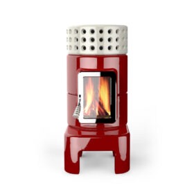 Round Stack Long red gloss - hotboxstoves.co.uk
