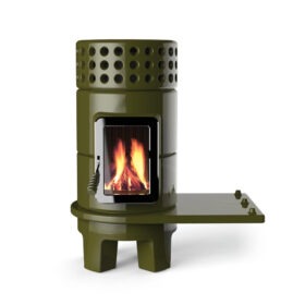 Ceramic Stoves Round Stack Rim custom green - hotboxstoves.co.uk