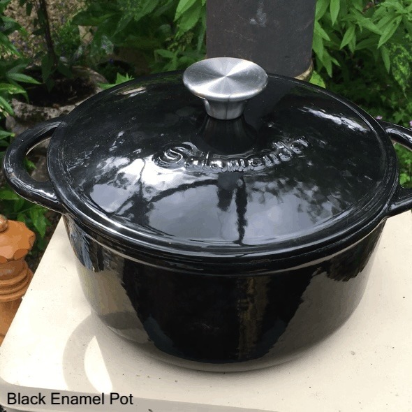 Salamander Black Enamel Pot - hotboxstoves.co.uk