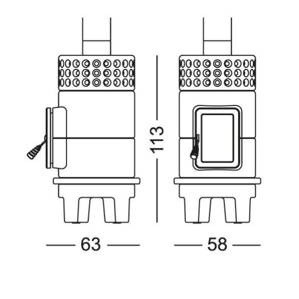 Stack Stoves Round Rim dimensions