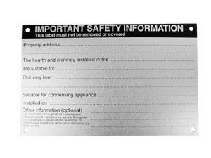 Chimney Data Plate