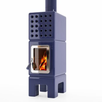 stack stoves cubi stack slim blue gloss - hotboxstoves.co.uk
