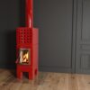 stack stoves cubi stack slim red gloss lifestyle - hotboxstoves.co.uk