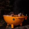 dutchtub original orange lifestyle night - hotboxstoves.co.uk