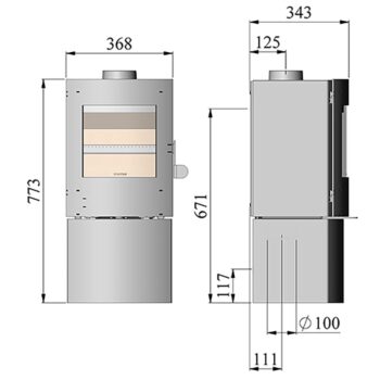 Morso S11-43 dimensions - hotboxstoves.co.uk