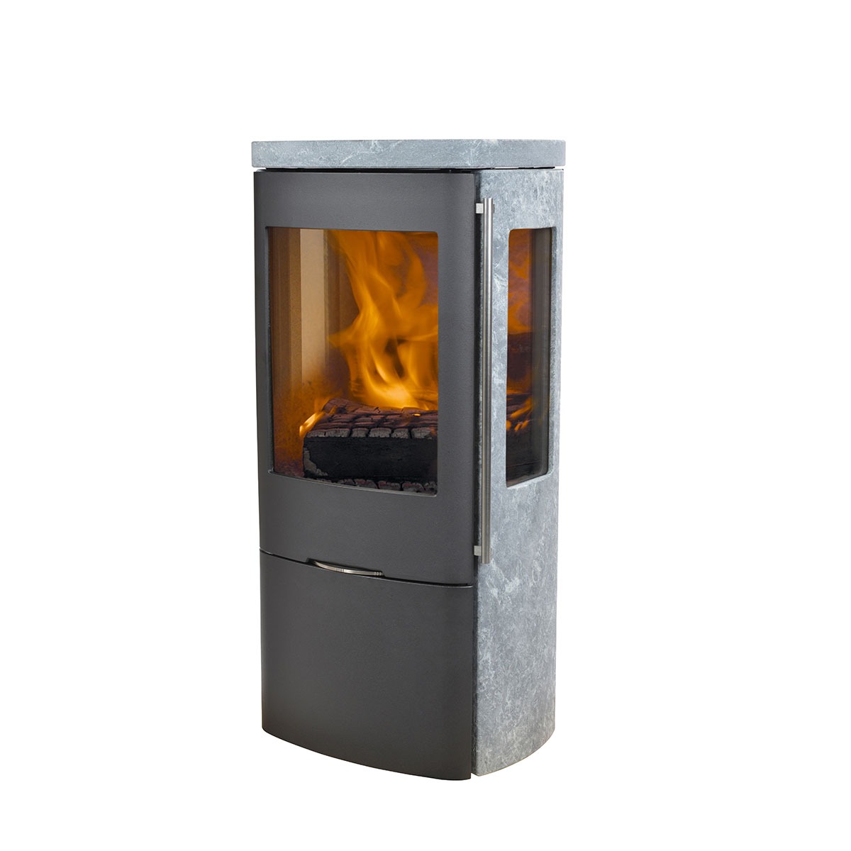Jydepejsen Senza Soapstone Sideglass Woodburning Stove 5kW