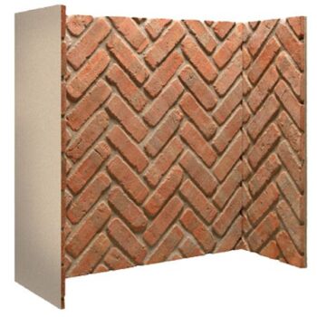 Cobbled Red Brick Chamber Herringbone - hotboxstoves.co.uk