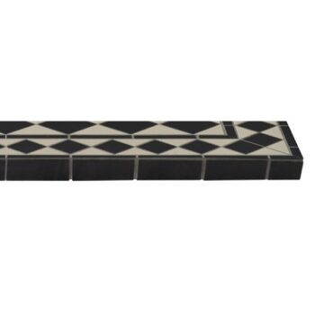 Harlequin Ceramic Tile Hearth close up - hotboxstoves.co.uk