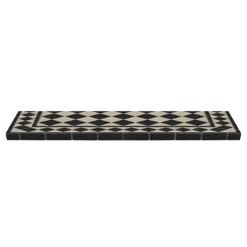 Harlequin Ceramic Tile Hearth front - hotboxstoves.co.uk