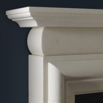 asquith limestone mantel detail - hotboxstoves.co.uk