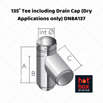 135˚ Tee including Drain Cap (Dry Applications only) DN8A137
