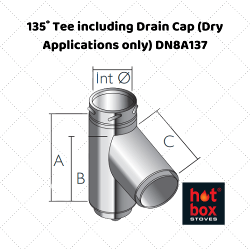 135˚ Tee including Drain Cap (Dry Applications only) DN8A137