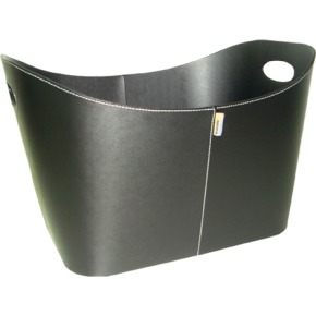 Baseline - Black Fire Basket - 55x45x30cm Faux Leather
