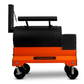 Yoder YS1500s Pellet Grill Competition Cart back orange - hotboxstoves.co.uk
