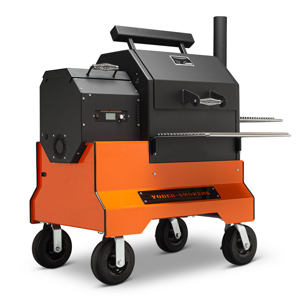 Yoder YS640s Competition Cart left side Orange - hotboxstoves.co.uk