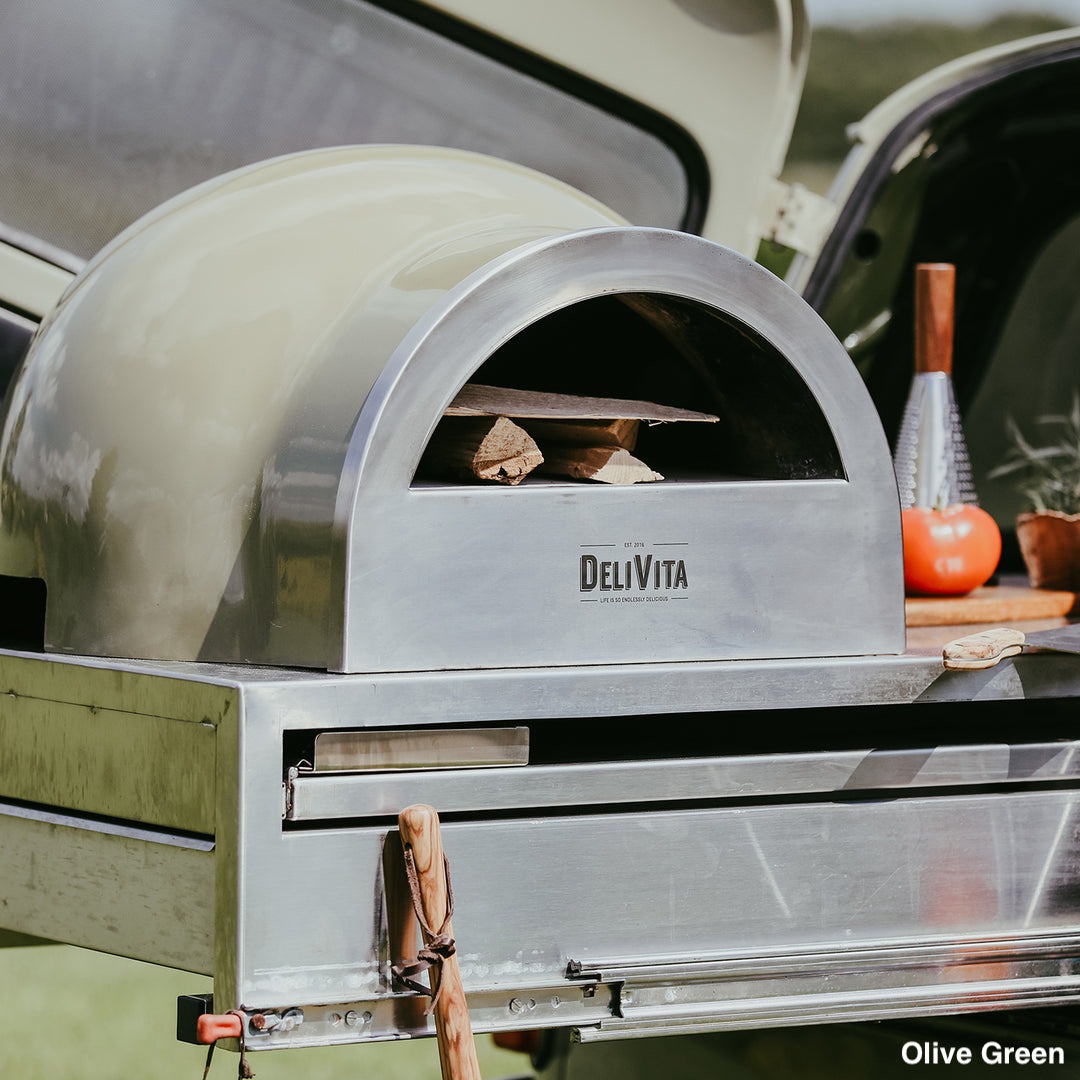 Delivita Olive Green lifestyle - hotboxstoves.co.uk