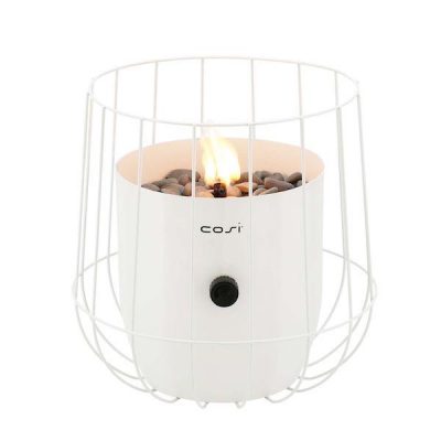 Cosiscoop White Basket Garden Table Top Fire Lantern