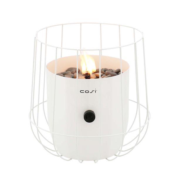 Cosiscoop White Basket Garden Table Top Fire Lantern