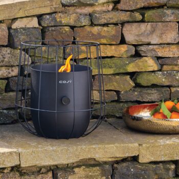Cosiscoop Black Basket Garden Table Top Fire Lantern - hotboxstoves.co.uk