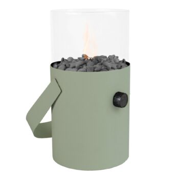 Cosiscoop Original Green Fire Lantern Lit - Hotboxstoves.co.uk