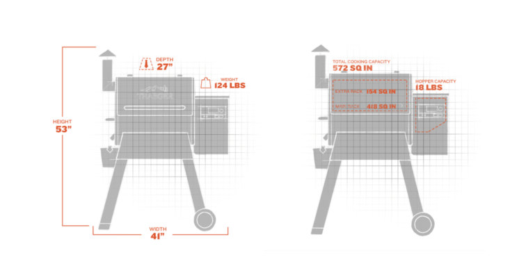 PRO 575 dimensional drawing - hotboxstoves.co.uk