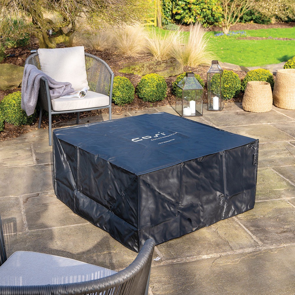 Cosiloft 100 White and Grey fire table all weather cover- hotboxstoves.co.uk