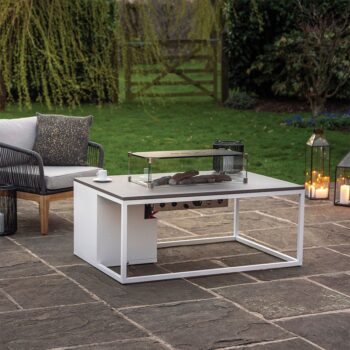 Cosiloft 120 White and Grey Fire Table Cover - Hotboxstoves.co.uk