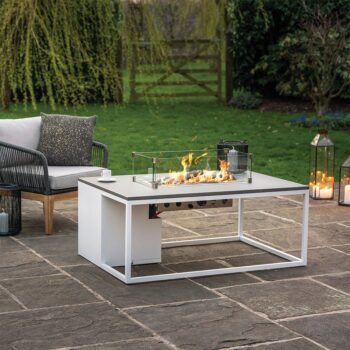 Cosiloft 120 White and Grey Fire Table - Hotboxstoves.co.uk