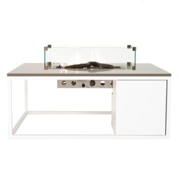 Cosiloft 120 White and Grey Fire Table Wind Shield - Hotboxstoves.co.uk