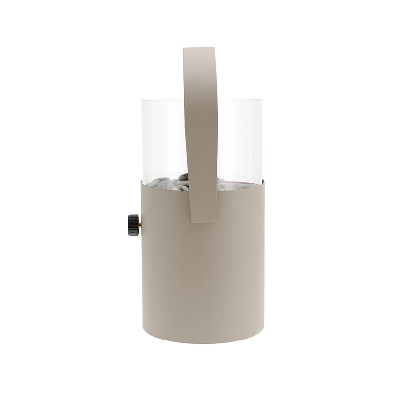 Cosiscoop Extra Large Taupe Fire Lantern Side View - hotboxstoves.co.uk