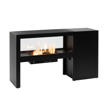 Cosivista 160 Black Garden Fireplace Open both Sides - hotboxstoves.co.uk
