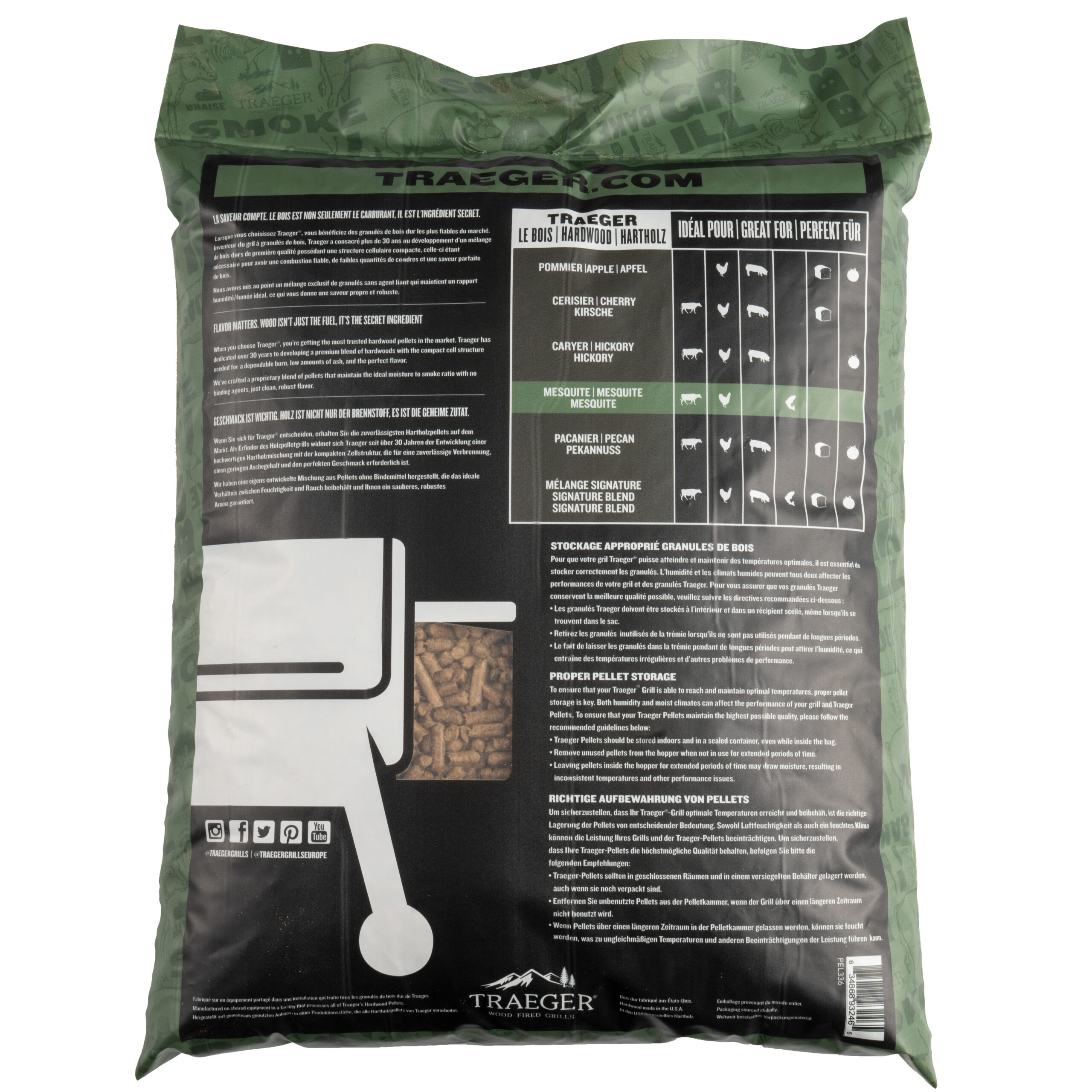 traeger Mesquite Pellets back - hotboxstoves.co.uk