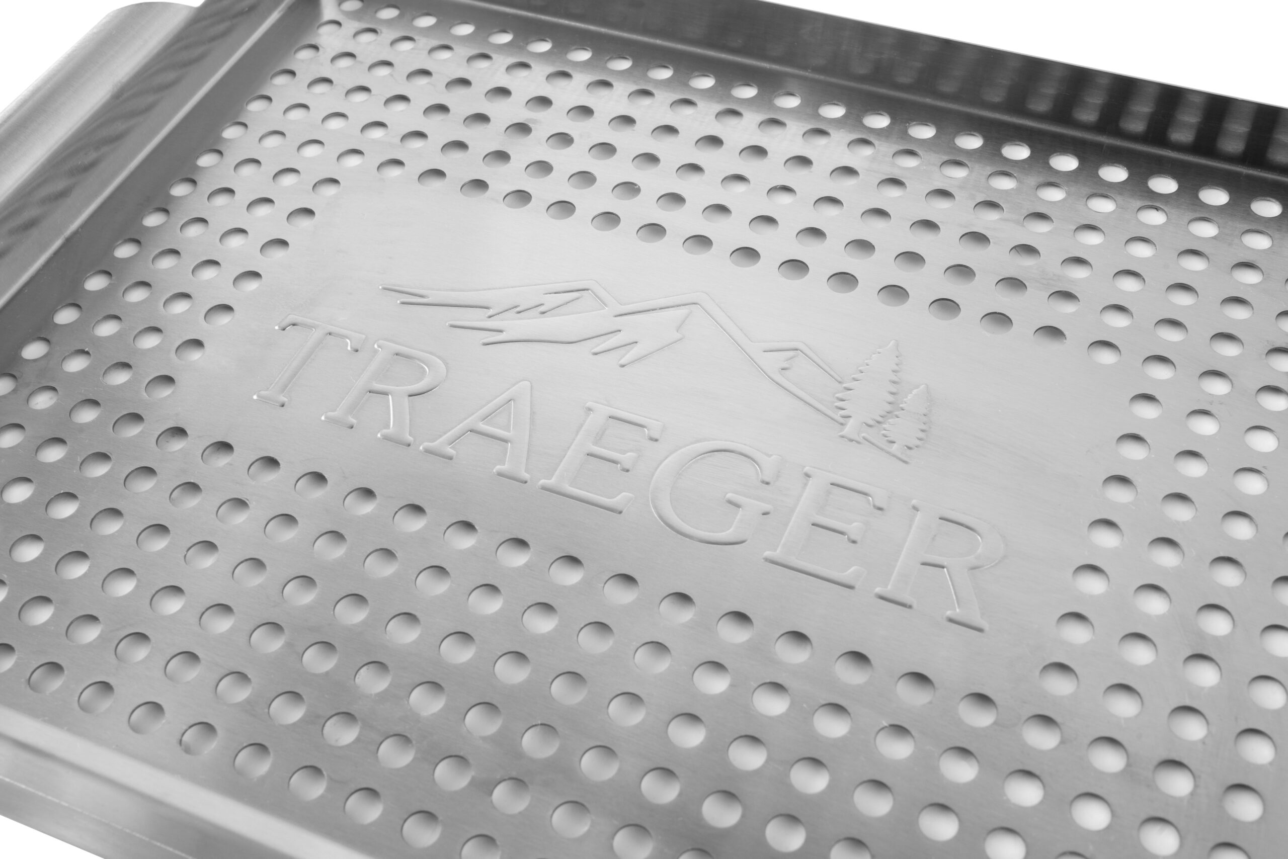 Traeger Stainless Grill Basket close up - hotboxstoves.co.uk