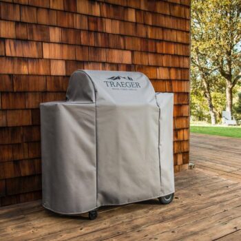 traeger ironwood 650 full length grill cover lifestyle - hotboxstoves.co.uk