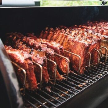 traeger rib rack lifestyle - hotboxstoves.co.uk