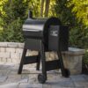 Traeger Pro 575 lifestyle image side view - hotboxstoves.co.uk