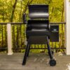 Traeger Pro 575 lifestyle image open grill - hotboxstoves.co.uk