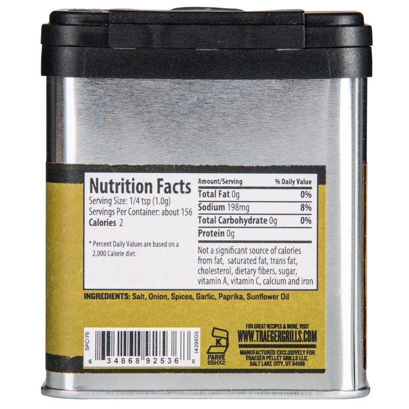 Traeger Fin & Feather Rub nutrition facts - hotboxstoves.co.uk