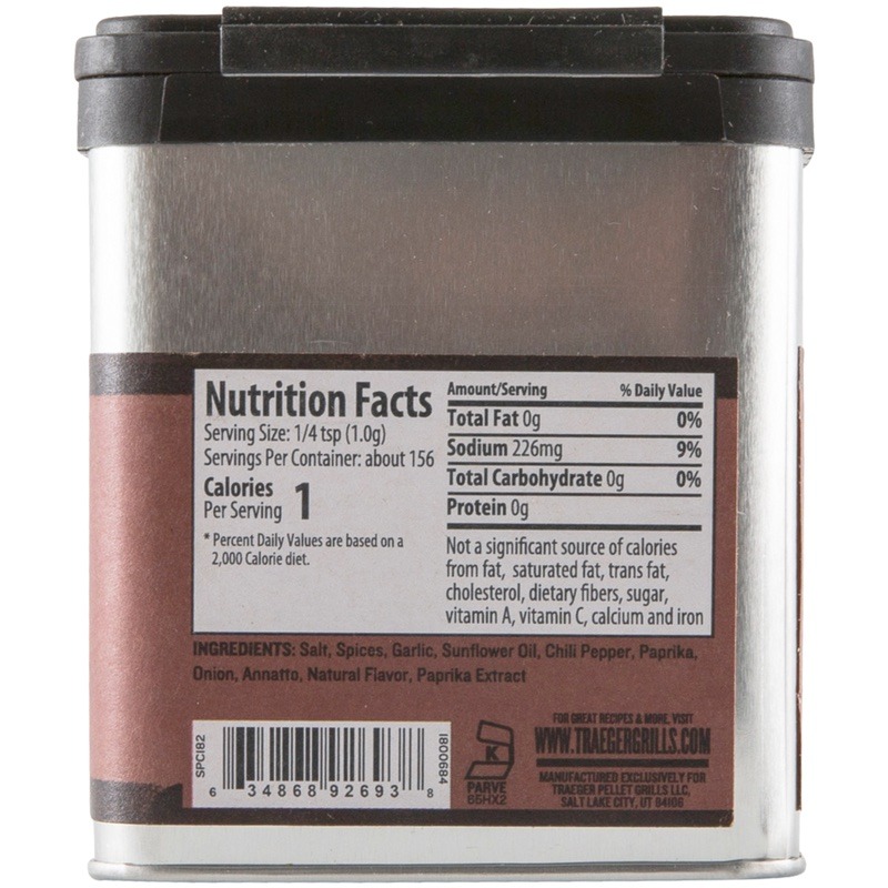Traeger veggie rub nutrition facts - hotboxstoves.co.uk