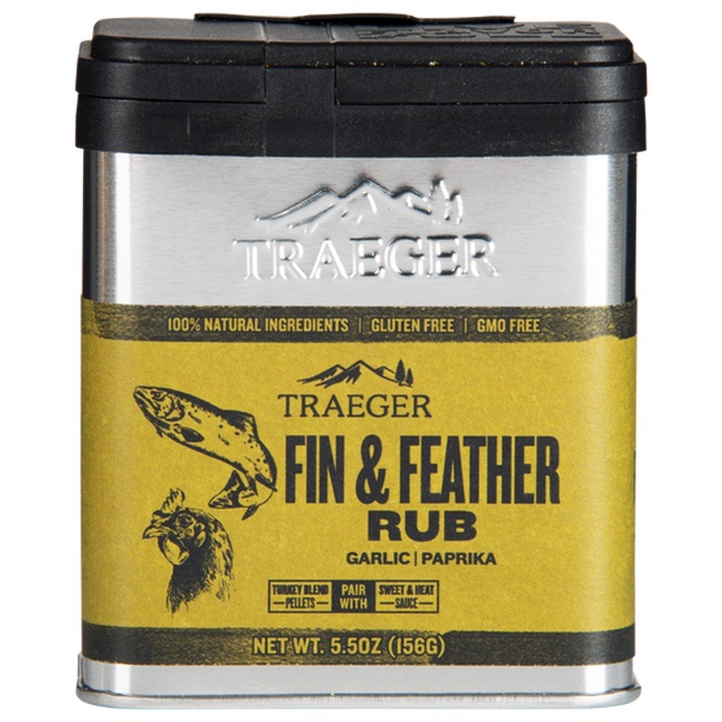 traeger fin and feather rub front - hotboxstoves.co.uk