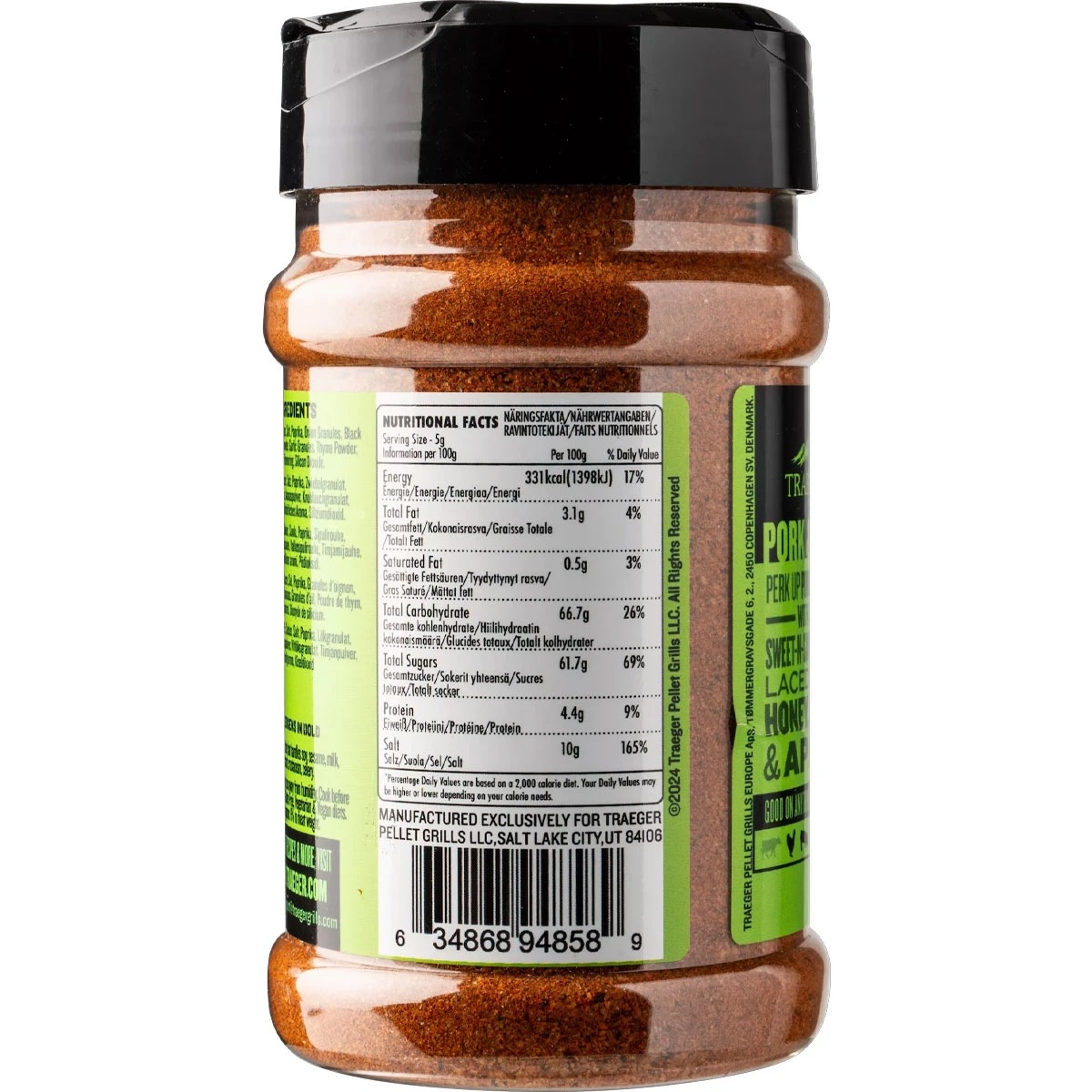 traeger pork and poultry rub back label - hotboxstoves.co.uk