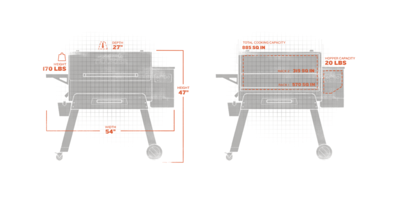 Ironwood 885 dimension drawing - hotboxstoves.co.uk
