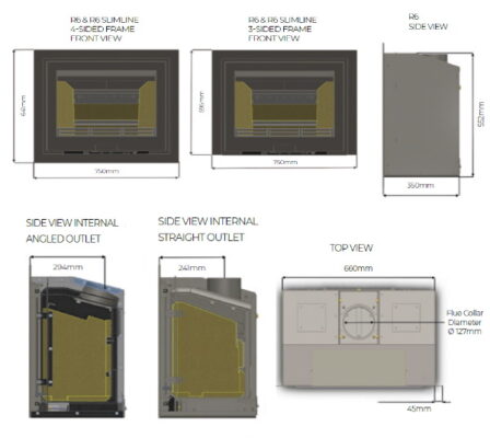 Di Lusso r6 eco slimline dimensions - hotboxstoves.co.uk