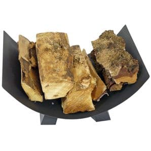 Crescent Log Tray Black - 17cm x 42cm x 33cm
