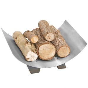 Crescent Log Tray - Pewter - 17cm x 42cm x 33cm